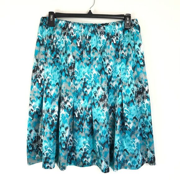 Lane Bryant Satin A-Line Skirt Women's Plus Size 16 Pull-On Pleat Career Unlined - Picture 1 of 6